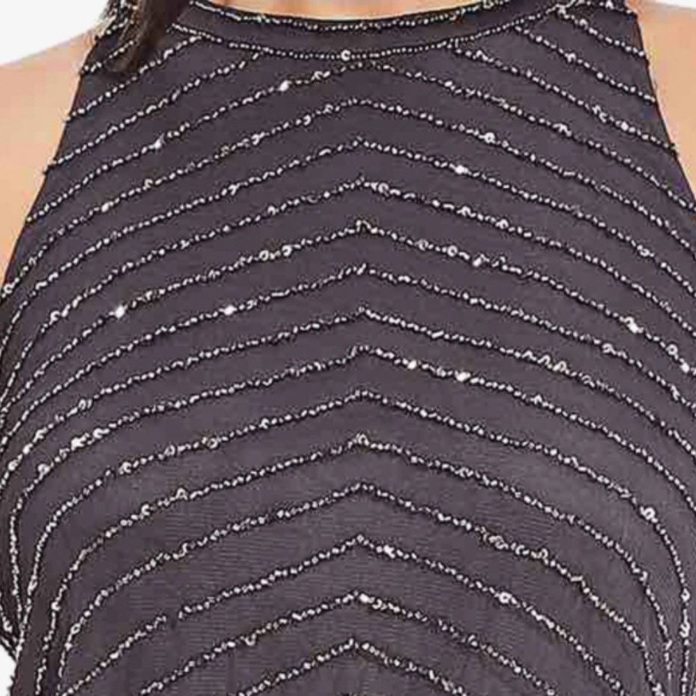 Art Deco Beaded Blouson Dress with Halter Neckline - Picture 3 of 8